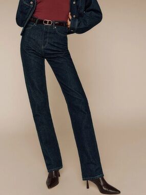 Reformation Cynthia High Rise Straight Long Jeans Blue - Size 27